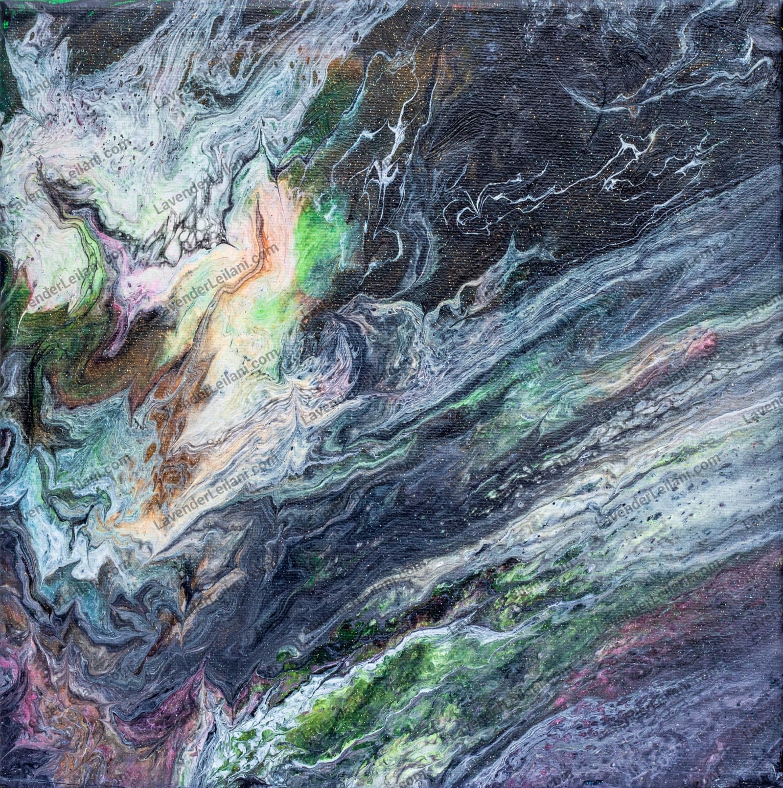 Galaxy Burst Acrylic Pour Art