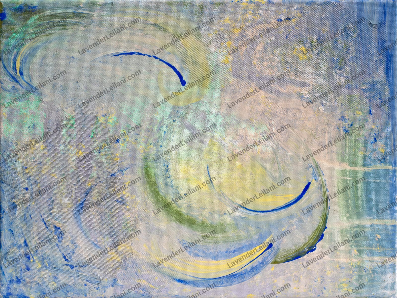 Green Circles Acrylic Pour Art