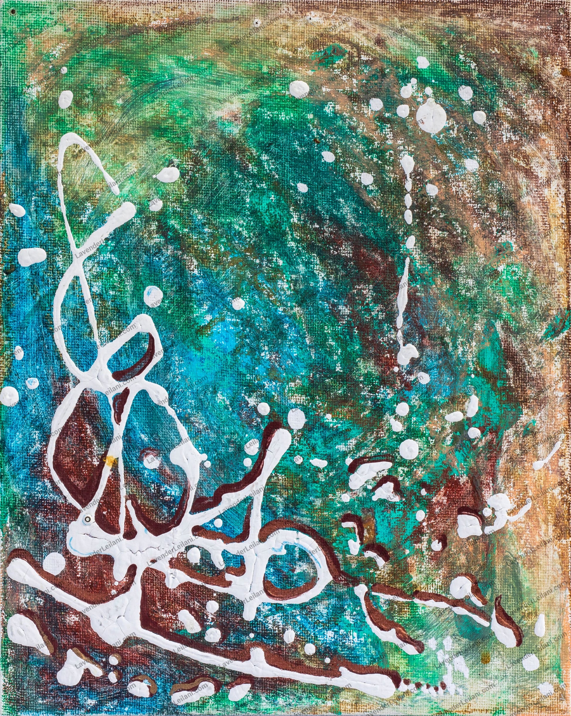 Music Cleff Canvasboard Acrylic Pour Art