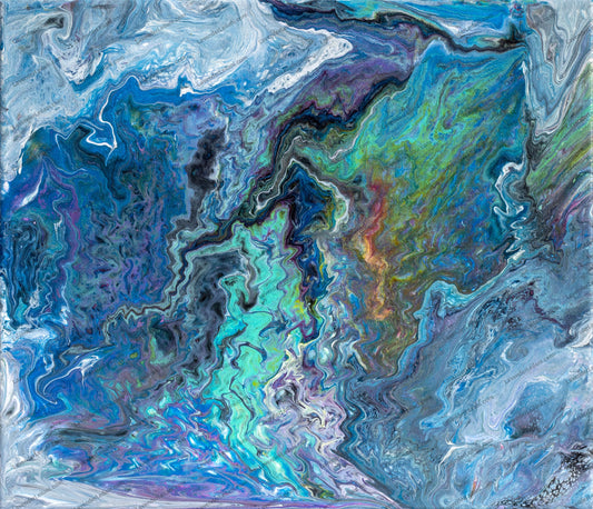 Shattered Glacier Acrylic Pour Art