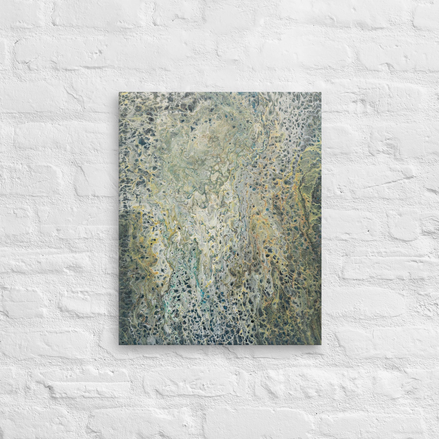 Green Granite Pour (Canvas Print)